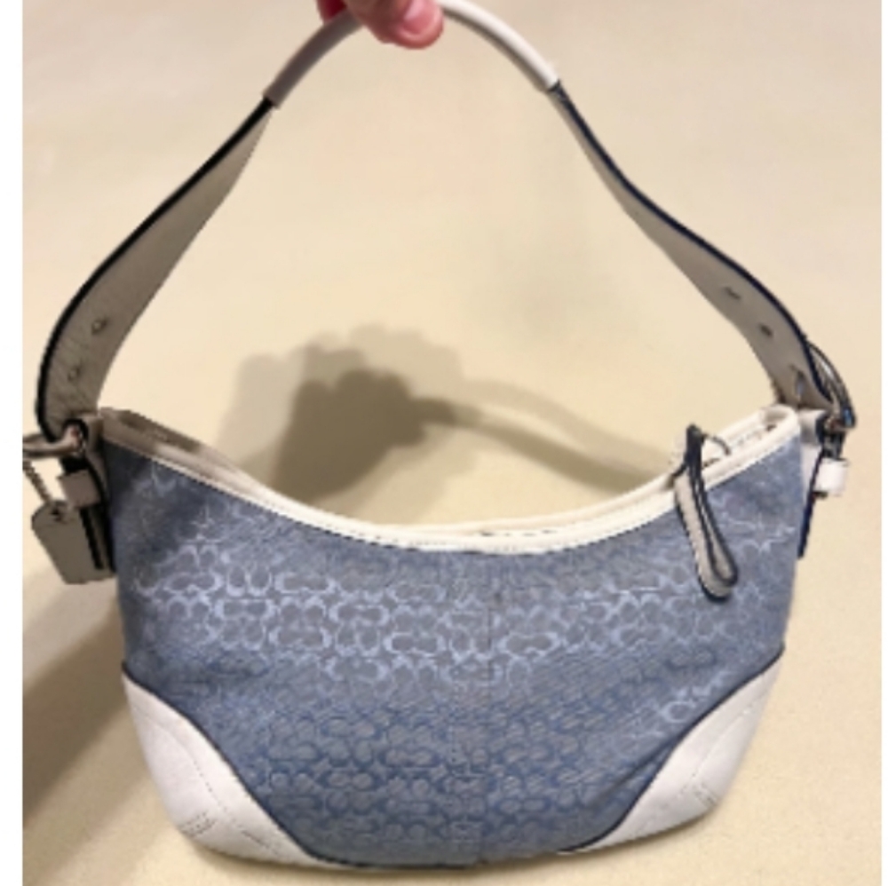 COACH VINTAGE Hobo SOHO BLUE & WHITE Mini Signature Bag